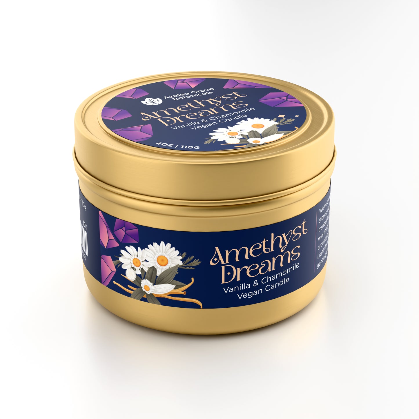 Amethyst Dreams - Vanilla & Chamomile Candle