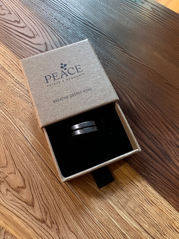 "Breathe Deeply" ring