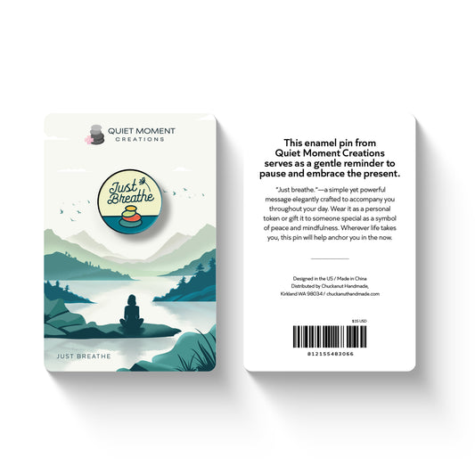 "Just Breathe" enamel pin